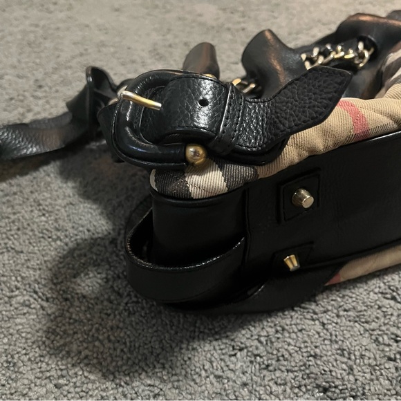 Burberry Brown/Beige Leather and Quilted House Check handbag - Picture 3 of 10